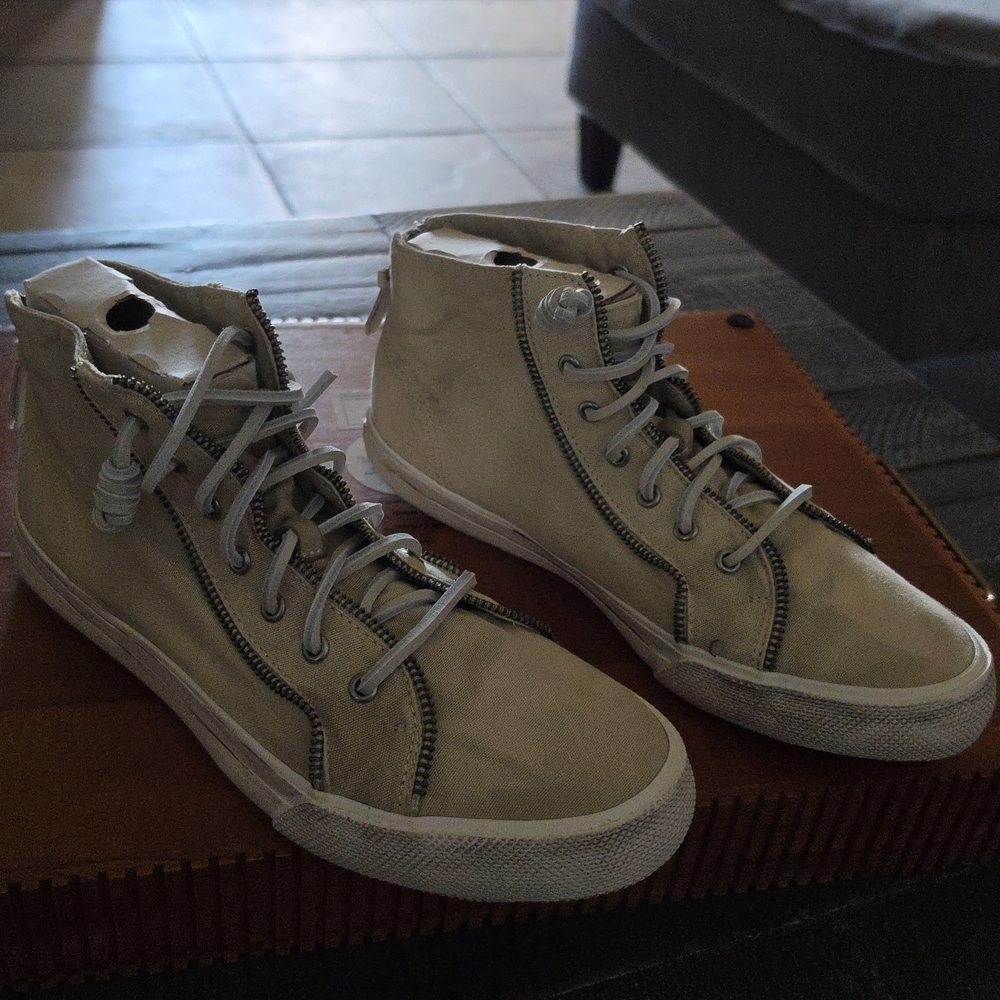 Rebecca Minkoff Men's High-Top Sneakers in Light Taupe